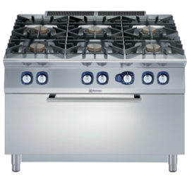 Electrolux Professional Italy 391016 Heavy Duty Gas 6 Burner Cooking Range with Large Oven