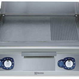 Electrolux Professional Italy 391403 Modular Cooking Range Line 900XP 800mm Gas Fry Top, Smooth and Ribbed Brushed Chrome Plate